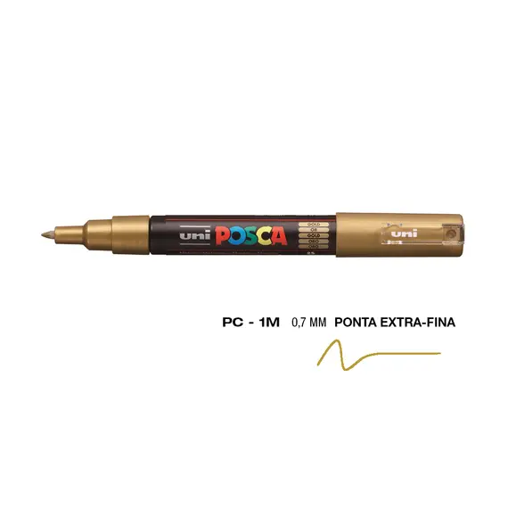 Marcador Posca PC-1M Ouro 0,7mm - Pack de 25 unidades | Loja BluePixel