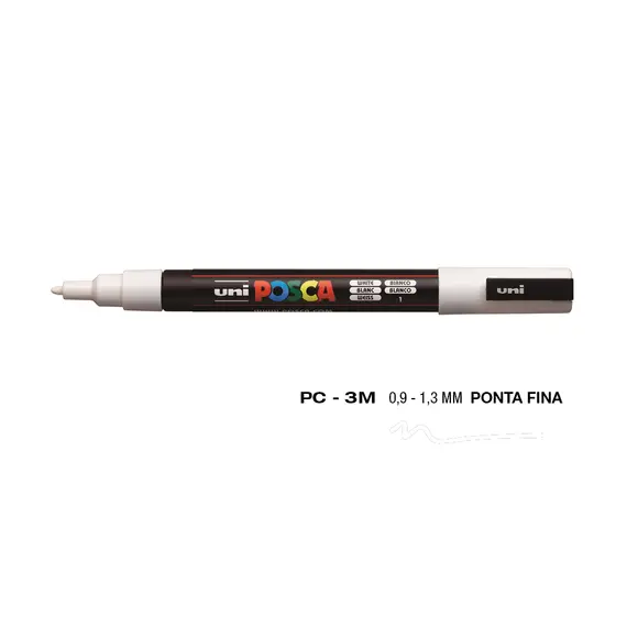 Marcador Posca PC-3M 0,9mm Branco - Alta Qualidade para Artes e Criatividade | bluepixel.pt
