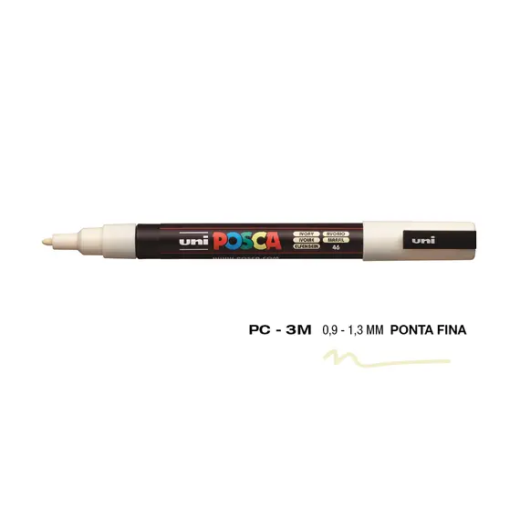 Marcador Posca PC-3M 0,9mm Marfim - Alta Qualidade para Artes e Desenhos | bluepixel.pt