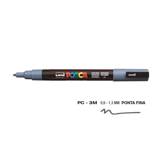Marcador Uniball Posca PC-3M 0,9mm Cinza Slate | Material de Arte e Desenho na bluepixel.pt