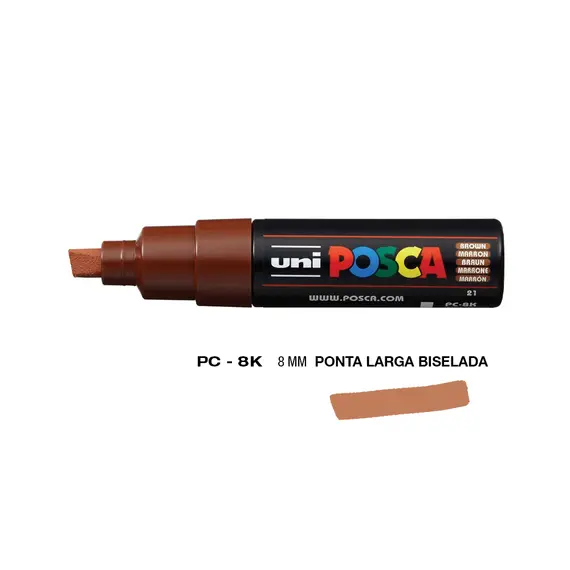 Marcador Uniball Posca PC-8K 8mm Castanho | Ferramentas de Arte na bluepixel.pt
