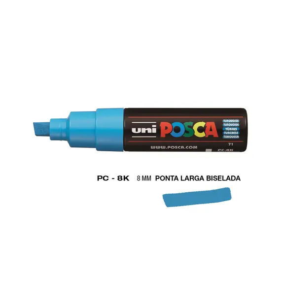 Marcador Uniball Posca PC-8K 8mm Turquesa | Material artístico de alta qualidade