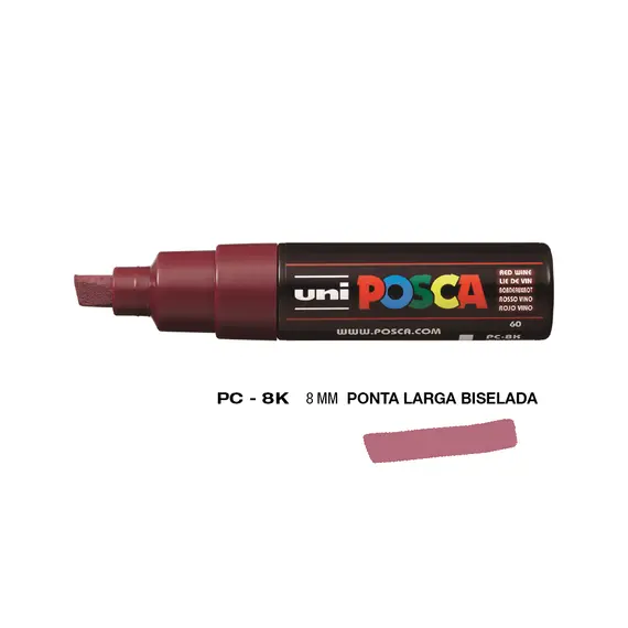 Marcador Posca PC-8K 8mm Vinho Tinto | Material artístico de alta qualidade na bluepixel.pt