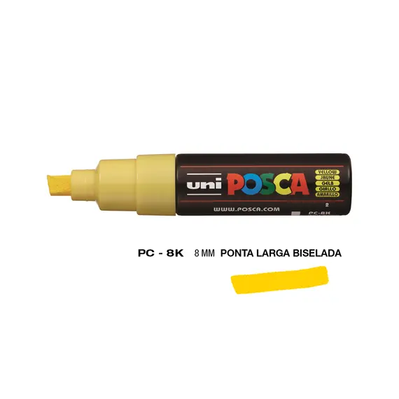 Marcador Posca PC-8K 8mm Amarelo | Ferramentas de Arte na bluepixel.pt