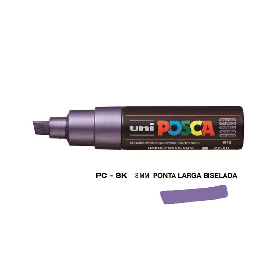 Marcador Posca PC-8K 8mm Violeta Metal | Alta Qualidade para Arte e Criatividade