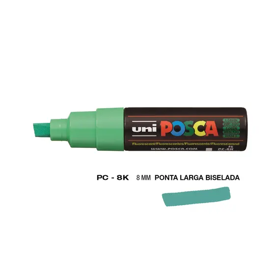 Marcador Posca PC-8K 8mm Verde Fluor | Material de Arte e DIY na bluepixel.pt