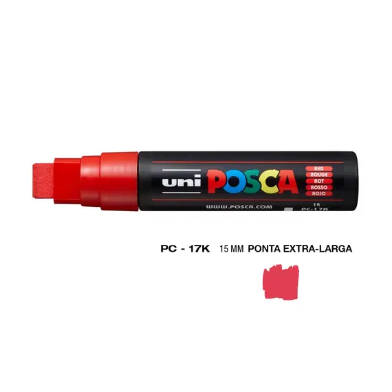Marcador Posca PC-17K 15mm Vermelho | Alta Qualidade para Artes e Criatividade