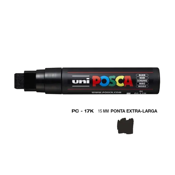Marcador Posca PC-17K 15mm Preto - Alta Qualidade para Artes e Desenho | bluepixel.pt