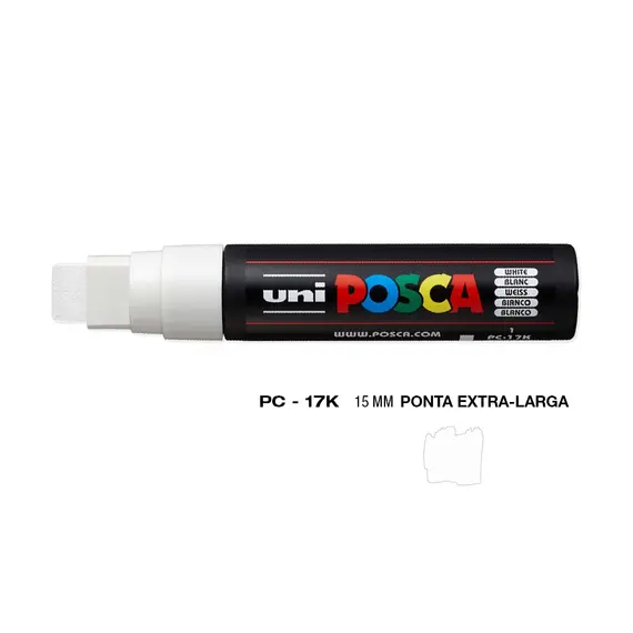 Marcador Uniball Posca PC-17K 15mm Branco | Alta Qualidade para Arte e Criatividade