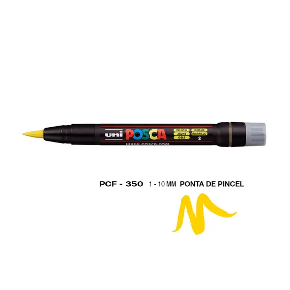 Marcador Posca PCF-350 1-10mm Amarelo | Material artístico de alta qualidade na bluepixel.pt