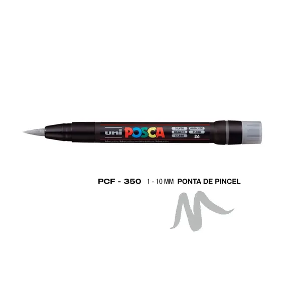 Marcador Posca PCF-350 1-10mm Prata | Alta Qualidade para Artes e Criatividade