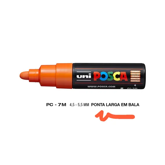 Marcador Posca PC-7M 4,5mm Laranja | Material de Arte e Artesanato na bluepixel.pt