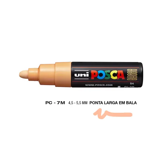 Marcador Uniball Posca PC-7M 4,5mm Laranja Claro | Ferramentas de Arte na bluepixel.pt