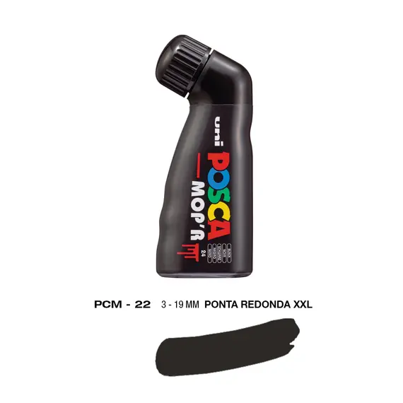 Marcador Uniball Posca MopR PCM-22 19mm Preto | Alta Qualidade para Artes e Criatividade