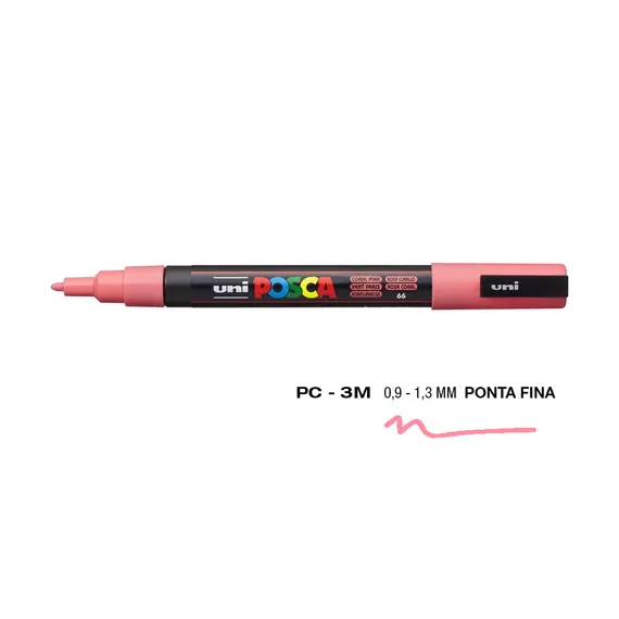 Marcador UniBall Posca PC-3M 0,9mm Rosa Coral | Material de Arte na bluepixel.pt