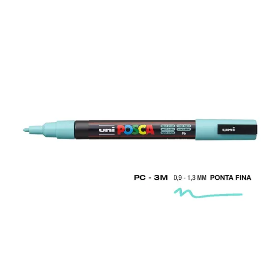 Marcador Posca PC-3M 0,9mm Verde Aqua - Alta Qualidade para Artes e Desenhos | bluepixel.pt