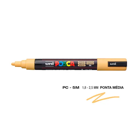 Marcador UniBall Posca PC-5M 1,8mm Apricot | Material de Arte na bluepixel.pt
