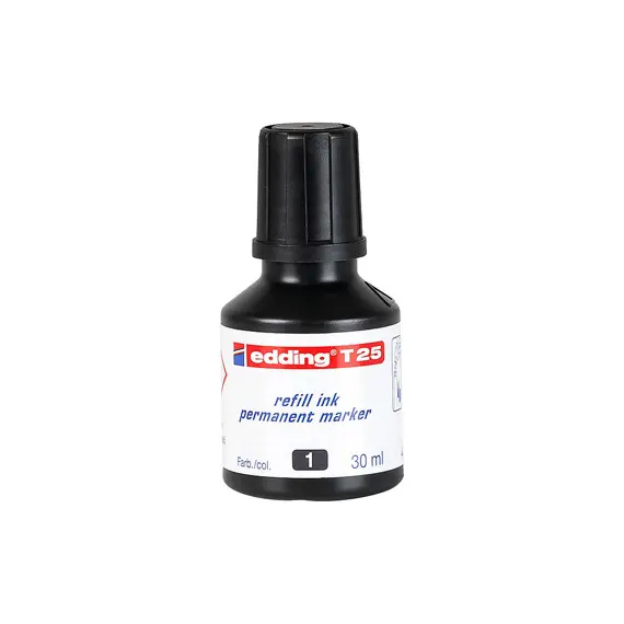 Recarga de Tinta para Marcador Permanente Edding T-25 30ml Preto | Loja BluePixel