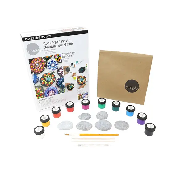 Conjunto Simply Set Creativo Rock Painting Daler Rowney | Kit de Pintura em Pedra