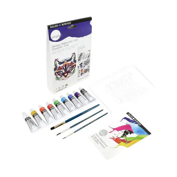 Conjunto Simply Activity Set Gouache Gato DALER ROWNEY | Materiais de Arte para Todas as Idades