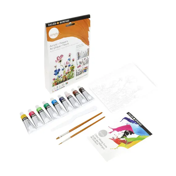 Conjunto Simply Activity Set Acrílico Floresem da DALER ROWNEY | Kit de Pintura Infantil