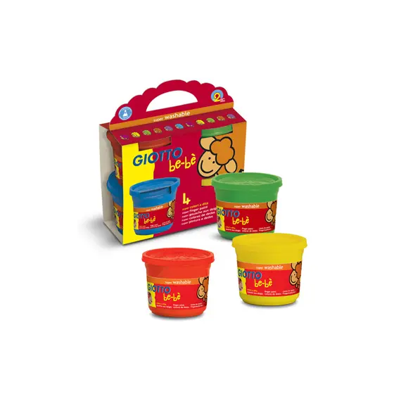 Guache Pintura Dedos Giotto Be-Be 150ml x 4 - Materiais Artísticos para Crianças