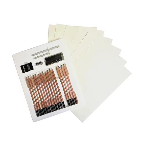 Conjunto de Pinturas Simply Set Esboço DALER ROWNEY - Kit de 40 Peças para Artistas