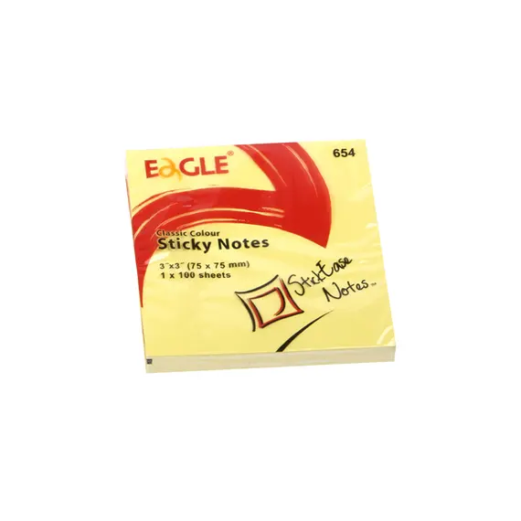 Bloco de Notas Aderentes Eagle Amarelo 75x75mm - 100 Folhas | Loja BluePixel