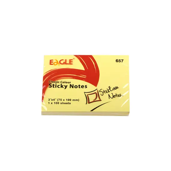 Bloco de Notas Aderentes Eagle Amarelo 75x100mm - 100 Folhas | Loja BluePixel