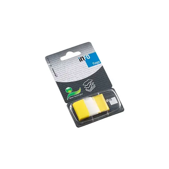 Separadores Adesivos Amarelos 25x43mm INFONOTES - Pack de 50 unidades para organização eficiente