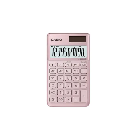 Calculadora de Bolso Casio SL1000SCPK Rosa Claro - 10 Dígitos | Loja BluePixel