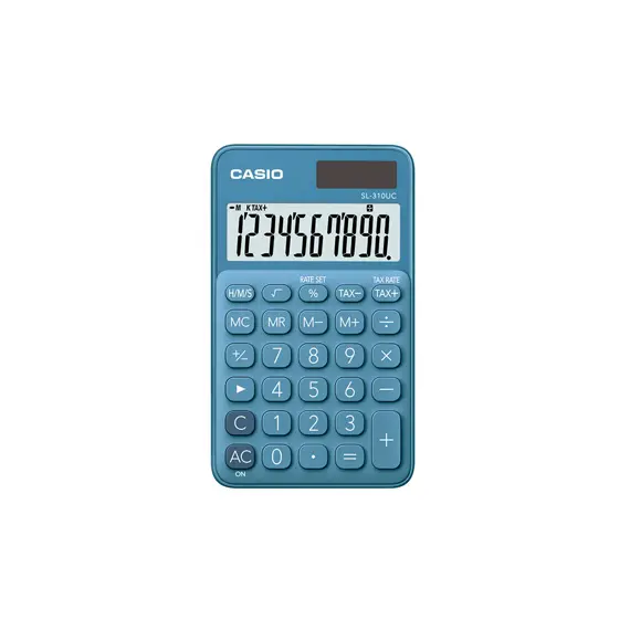 Calculadora de Bolso Casio SL310UCBU Azul Turquesa - 10 Dígitos | Loja BluePixel