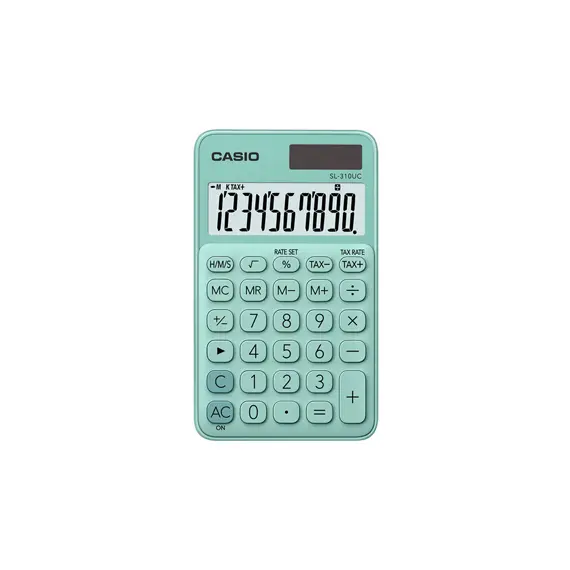 Calculadora de Bolso Casio SL310UCGN Verde Claro - 10 Dígitos | bluepixel.pt