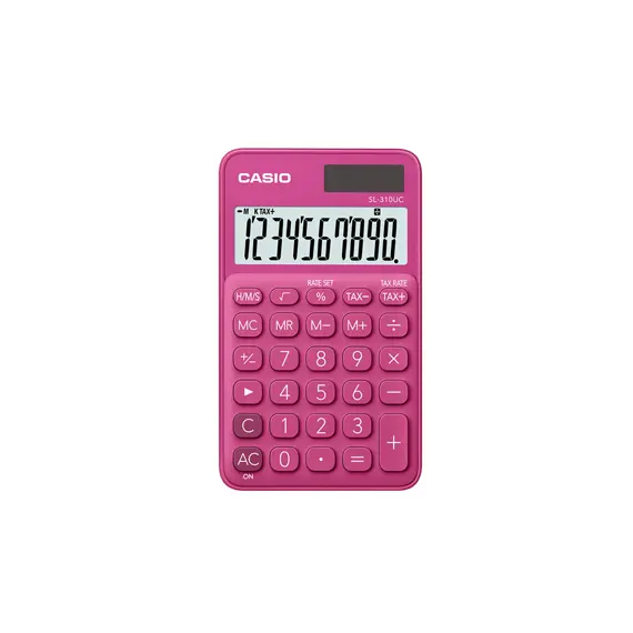 Calculadora de Bolso Casio SL310UCRD Vermelha - 10 Dígitos | Loja BluePixel.pt