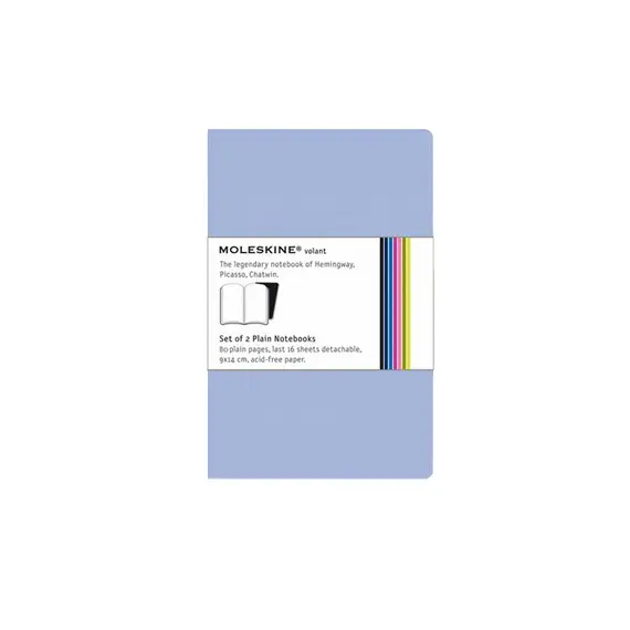 Bloco de Notas Moleskine Volant de Bolso Liso Azul Claro - Compacto e Elegante