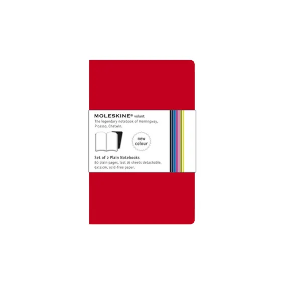 Bloco de Notas Moleskine Volant de Bolso Liso Vermelho - Pack 2 | Loja BluePixel