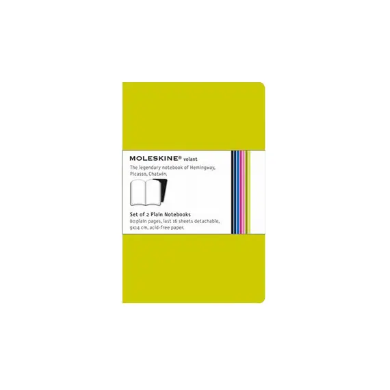 Caderno Moleskine Volant XS Liso Verde Claro | Bloco de Notas Compacto e Elegante