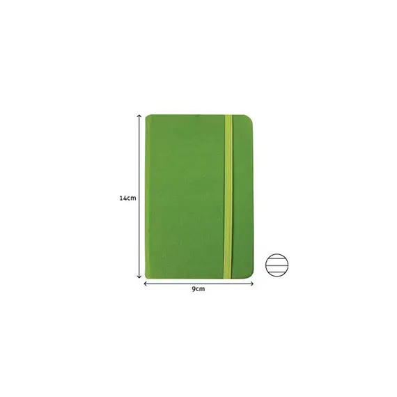Bloco de Notas Pautado 14x9cm Semi Pele Verde SMARTD | Alta Qualidade
