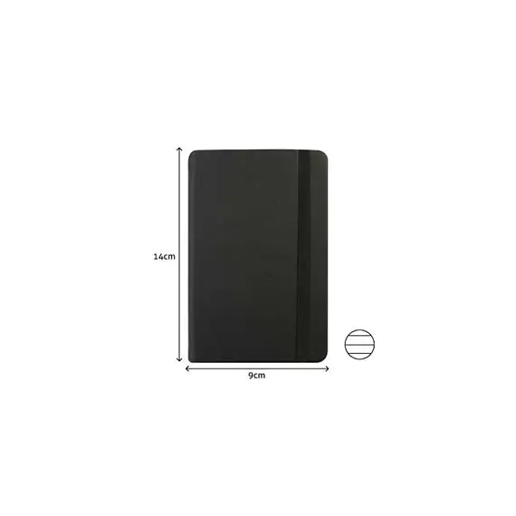 Bloco de Notas Pautado 14x9cm Semi Pele Preto SMARTD | Alta Qualidade na bluepixel.pt