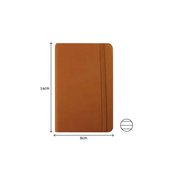 Bloco Notas Pautado 14x9cm Semi Pele Camel SMARTD | Loja online bluepixel.pt