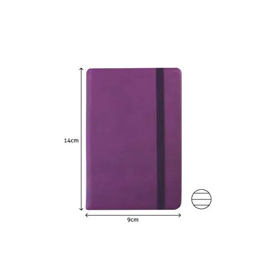 Bloco Notas Pautado 14x9cm Semi Pele Roxo SMARTD | Alta Qualidade e Design Elegante