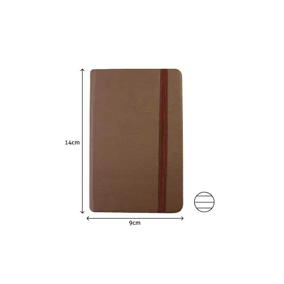 Bloco Notas Pautado 14x9cm Semi Pele Castanho SMARTD | Alta Qualidade e Design Elegante