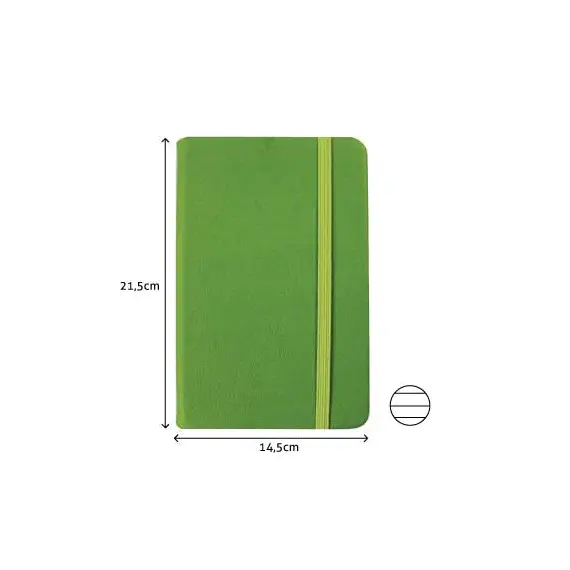 Bloco Notas Pautado 21,5x14,5cm Semi Pele Verde Esme | SMARTD | Loja online bluepixel.pt