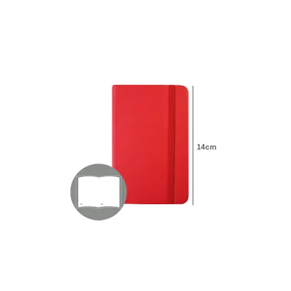 Bloco Notas Liso 14x9cm Semi Pele Vermelho - SMARTD | Loja online bluepixel.pt
