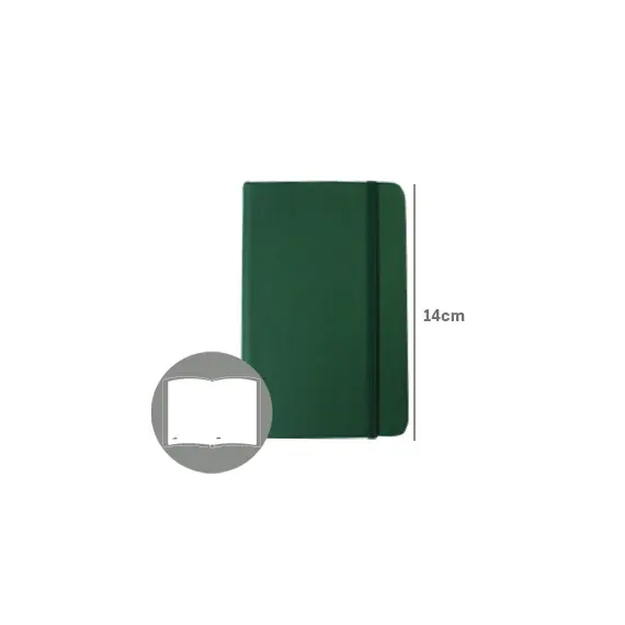 Bloco de Notas Liso 14x9cm Semi Pele Verde Esmeralda SMARTD | Loja online bluepixel.pt