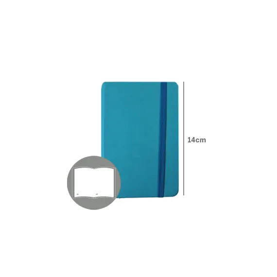 Bloco Notas Liso 14x9cm Semi Pele Azul Turquesa SMARTD | Loja BluePixel