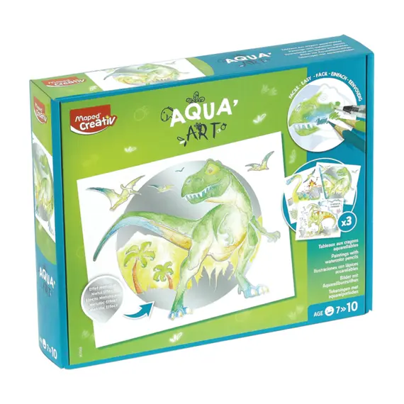 Caixa de Pintura AquaArt Dinossauro Maped | Kit de Arte Infantil Divertido