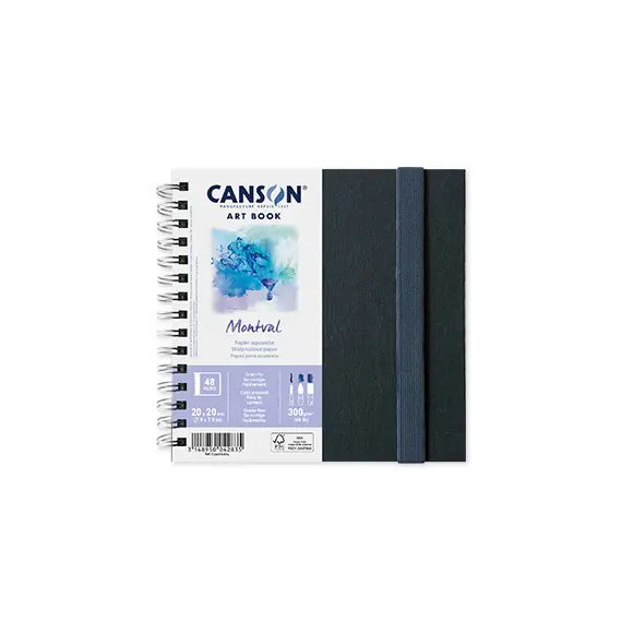 Caderno Canson Artbook Montval 20x20cm 300g - 48 folhas para arte e aquarela | bluepixel.pt