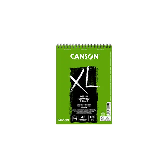 Bloco Espiralado Canson XL Dessin A5 160g - Papel de Alta Qualidade para Desenho | BluePixel.pt