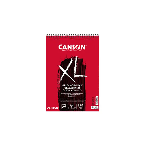 Bloco Espiralado Canson XL Óleo e Acrílico A4 30 folhas 290g | Loja BluePixel